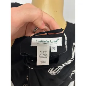Coldwater Creek Black White Tribal Print Button Front Maxi Dress Caged Back 16 thumbnail 7