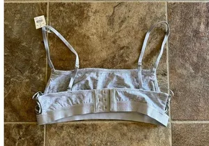 Aerie Real Good Strappy Side Lace Up Bralette Grey Size Medium thumbnail 5