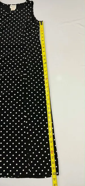 TR Bentley Vintage 90s Black & White Polka Dot Sleeveless Maxi Dress thumbnail 11