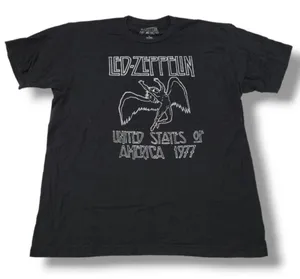 Led Zeppelin Shirt Size XL Band Tee Rock Tee 1977 North American Tour Graphic Tee Unisex thumbnail 1