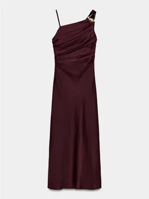 Nwt Zara Asymmetric 100% Linen Midi Dress Size Xs thumbnail 11