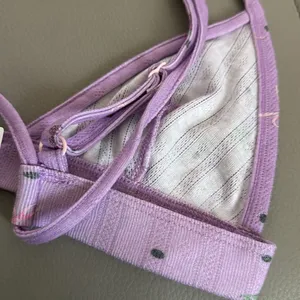 For Love and Lemons‎ NWT Pointelle Bralette Lavender Floral Print XS thumbnail 5