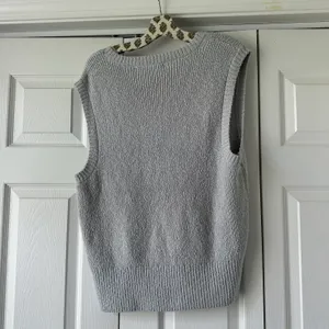Free People NWOT Beach V-Neck Sweater Vest Penny Knit Top thumbnail 4