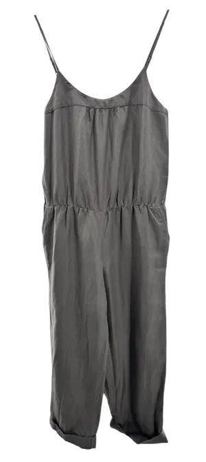 Ali Ro Women's Jumpsuit‎ 8 Gray Pockets Silk Linen Oversized Lagenlook Relaxed thumbnail 1