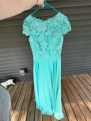 JJs House Estelle bridesmaid Dress Lace Bodice in Spa (Aqua blue/green) (206482) thumbnail 5
