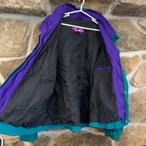CB Sport Vintage Blue Green Zip Up Windbreaker Bomber Jacket thumbnail 4