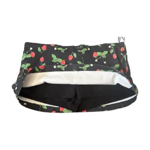 Bailey Rose NWT Black Strawberry Print Mini Skort Sz M Zip Closure Coquette thumbnail 5