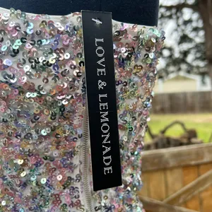 For Love & Lemons Rainbow‎ Sequin One Shoulder Bodycon Mini Dress Size S NWT thumbnail 8