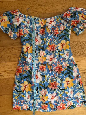 S - ASTR The label - Floral Square-Neck Mini Dress in Blue NWOT thumbnail 4