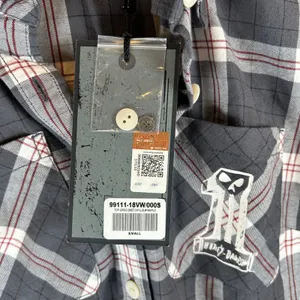 Harley-Davidson Womens Plaid Roll-Tab Button‎ Down Shirt Grey Small NEW thumbnail 8