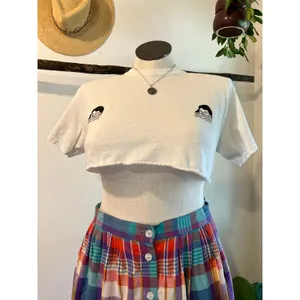 Fidjit Drowning Girls Club Cotton Ultra Cropped Short Sleeve Tee Size Medium thumbnail 11