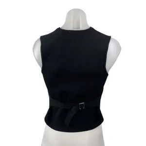 Zara Women's Black Sleeveless V Neck Button Down Waistcoat Suit Vest Tank Top S thumbnail 4