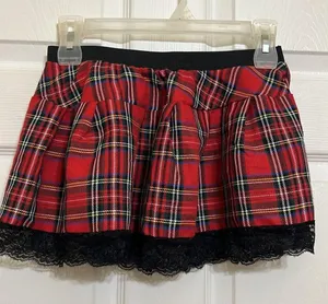 Avidlove Plaid High Waist Pleated Mini Skirt thumbnail 4