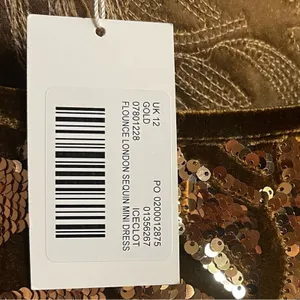 Flounce Gold Velvet Sequin Mini Dress Size 8‎ thumbnail 7