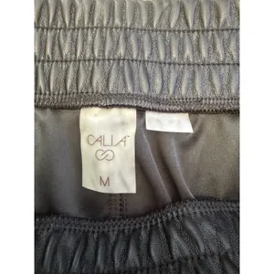 Calia Womens Ath-Leather Jogger Pants Black Elastic Waist WAX32302‎ Size M Goth thumbnail 3