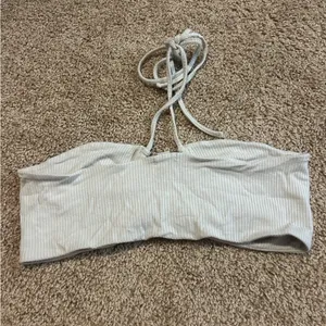Garage Beige Ribbed Tie-Back Bandeau Top Size Small thumbnail 3