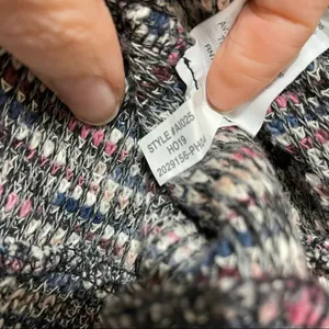 Madewell Rainbow Knit Puff Shoulder Crew Neck Sweater Womens S Boho Fall Cozy thumbnail 7