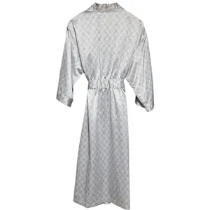 Cabernet by Sleep Sense Satin Wrap Robe Silver Gray White Medium thumbnail 9