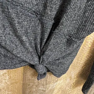 We The Free People Londontown Thermal Tunic Top Charcoal Gray Stretch XS thumbnail 6