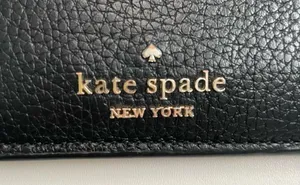 Kate Spade Leila Credit Card Holder Wristlet ID Key Ring Pebbled Leather Black thumbnail 3