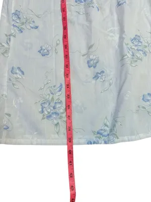 80s Vintage Cotton White and Blue Floral Midi Nightgown Sleep Dress Small thumbnail 5
