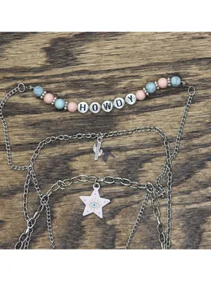 NWT Avenue Cactus Star Necklaces Silver Gray Multi 17" + 3" 18" + 4" 16" + 3" thumbnail 5