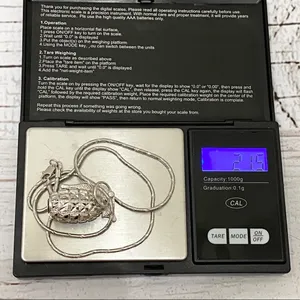 Silver Tone Grenade Pendant Necklace thumbnail 11