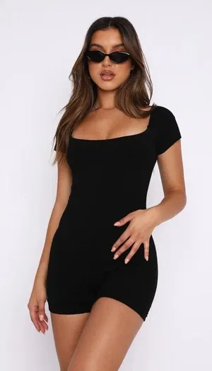 White Fox Places To Be Playsuit Black thumbnail 2