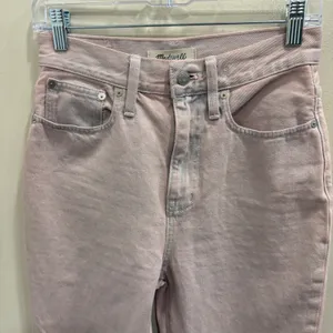 Madewell The Momjean Overdyed Edition‎ Pale Lilac High Rise Jeans AJ216 Size 25 thumbnail 4