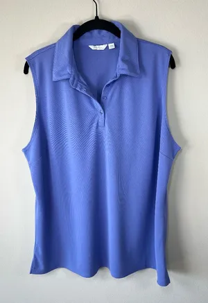 Lady Hagan Sleeveless Polo Shirt Lavendar Stretchy Golf Pickleball Summer Sz XXL thumbnail 1