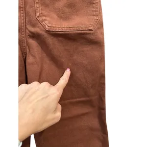 Quince Sz 25‎ Organic Stretch Cotton Twill Wide-Leg Crop Pants Rust Denim #Z6-5 thumbnail 6