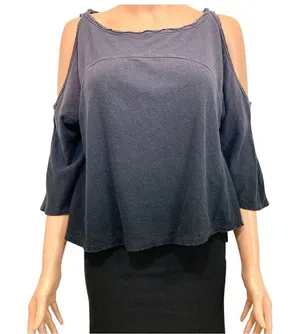 We the Free People XS Lily ombre dip dye cold shoulder tee top TB2 3407 thumbnail 1