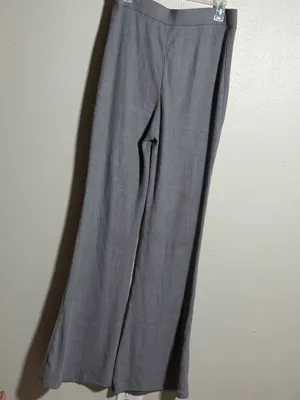Express Columnist Women Ribbed Knit Wide-Leg Gray‎ Pants Pull On Elastic Waist M thumbnail 7