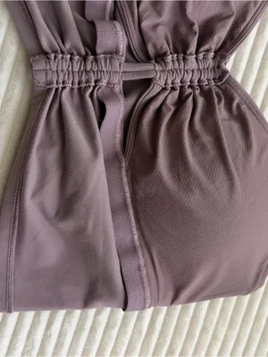 Athleta Dusty Mauve Cutout Back Active Crop Tank Top L thumbnail 6