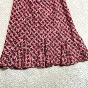 NYCC Y2K Vintage Pink Brown Elastic‎ Waist A-Line Gored Hem Midi Skirt Medium thumbnail 4