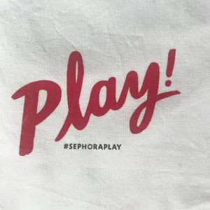 Sephora Play! Drawstring Cloth MakeUp Delicates Travel Bag White Red Black New thumbnail 2