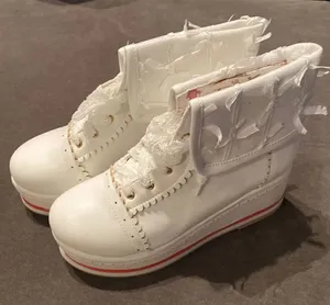 Women’s Platform Wedge Boots White Size EU 37 (6.5 US) NEW thumbnail 1