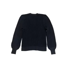 J.Crew Black Textured Knit Balloon Sleeve V-Neck Sweater L thumbnail 5