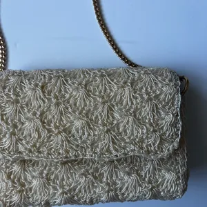 Vtg Ivory Chain Purse Shoulder Clutch Handbag 50s 60s made in Japan thumbnail 2