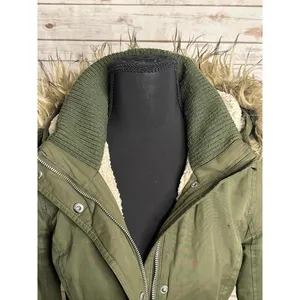 Hollister olive green sherpa-lined faux-fur trimmed hooded parka Size XS thumbnail 9