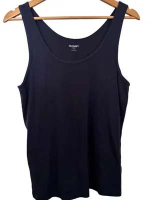 💥 Old Navy First Layer Dark Navy Ribbed Scoop Tank thumbnail 3