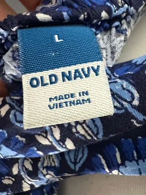 Old Navy Blue Floral Tie-Back Maxi Dress thumbnail 3