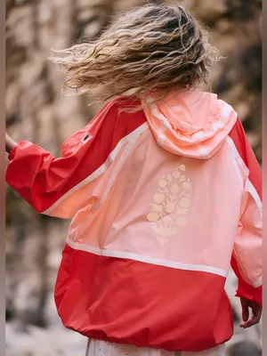 Free People Like The Wind Logo Jacket - Peach Combo thumbnail 4