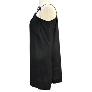 Old Navy L Black Linen Mini Dress Resort Party Goth LBD‎ Minimalist thumbnail 2