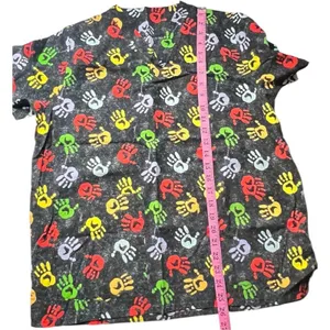 Colorful Handprint Healthcare Worker Scrub Top Shirt thumbnail 7