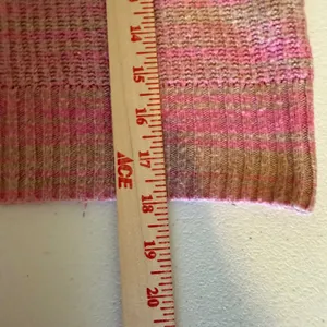 Aerie Cotton Wool Sweater Medium Pink Striped Quarter Zip Pullover Soft Girl thumbnail 5