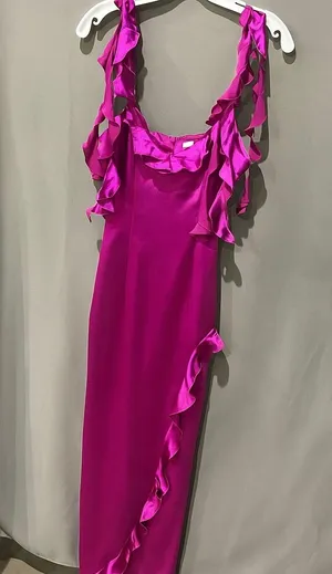 ✨ Amanda Uprichard Sonnet Silk Gown – Fuchsia – Size Small thumbnail 1