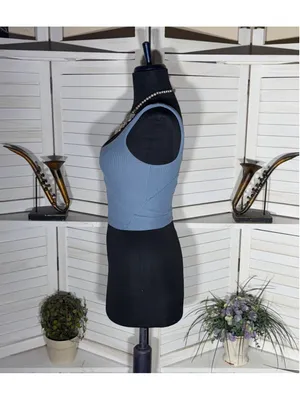 Lululemon ribbed softreme tank top cropped oasis blue athleisure activewear yoga thumbnail 6