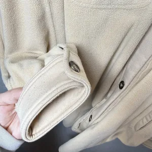 BiBi Fleece Buttoned Down Oversized Shirt Jacket Tan Fall Winter Women’s Size XL thumbnail 10