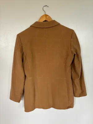 Kate Hill Petite wool Cashmere blend camel brown blazer jacket thumbnail 4